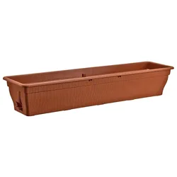 BURI Balkonkasten mit Wasserspeicher 12,18,25 Liter Pflanzkasten für Balkon 4 Farben 25 terrakotta