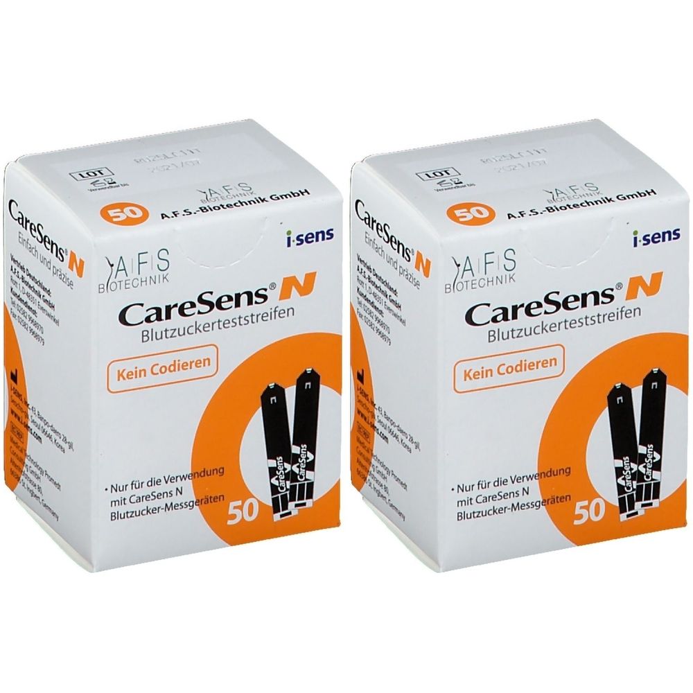 Caresens N Blutzuckerteststreifen auto.codierend 2x 2x50 St Teststreifen