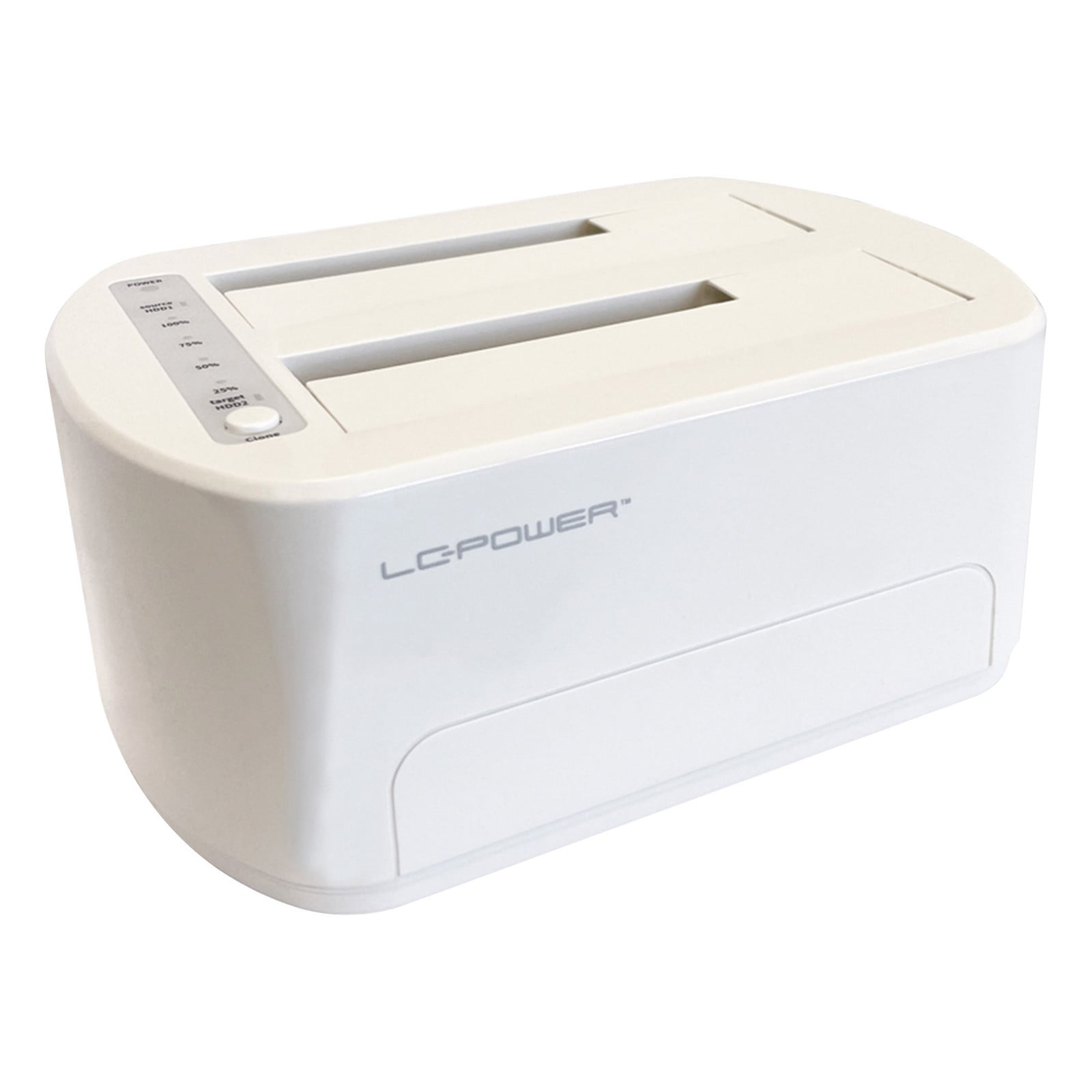 LC-Power LC-DOCK-U3-VI Dockingstation USB 3.2 voor 2,5" en 3,5" SATA/SSD - Wit