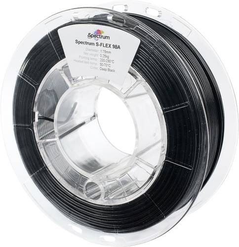 Spectrum Filaments 80523 S-Flex 98A Filament TPU flexibel 1.75mm 250g Deep Black, Schwarz 1St.