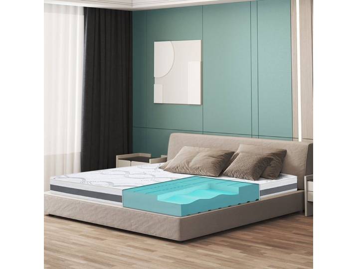 The White Stone Matelas Hypoallergénique - Hauteur 16 cm - Propriétés orthopédiques et automodelantes - Produit en Italie