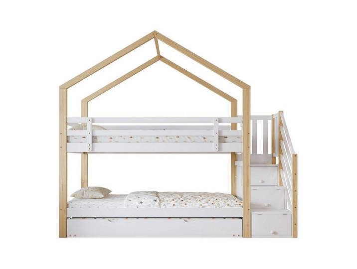 LuxusKollektion Hausbett Kinderhochbett Baumhaus mit Stauraum