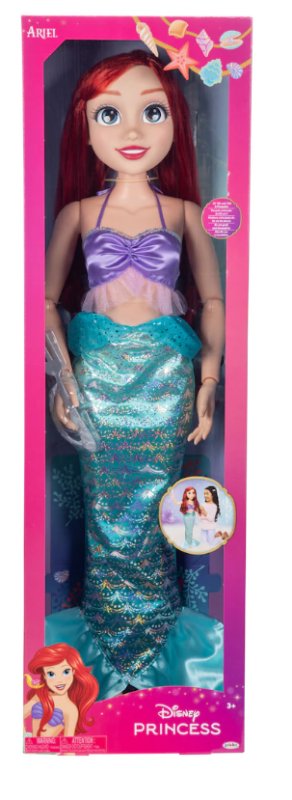 JAKKS Pacific Disney Princess Playdate Ariel 80 cm Doll for Children Aged 3 Years and Over