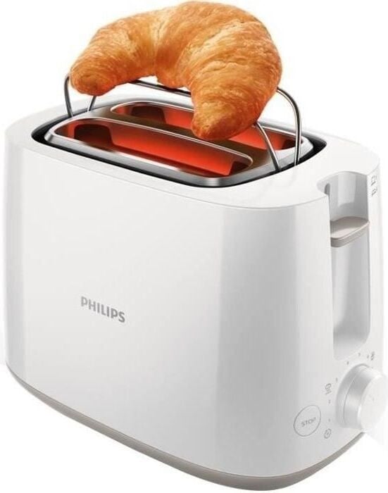Philips HD2581/00 Daily Collection Toaster, 2 sleuven, 830W, wit
