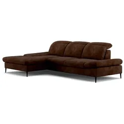 COTTA Ecksofa mit Funktion Serra Stoff Braun Espresso