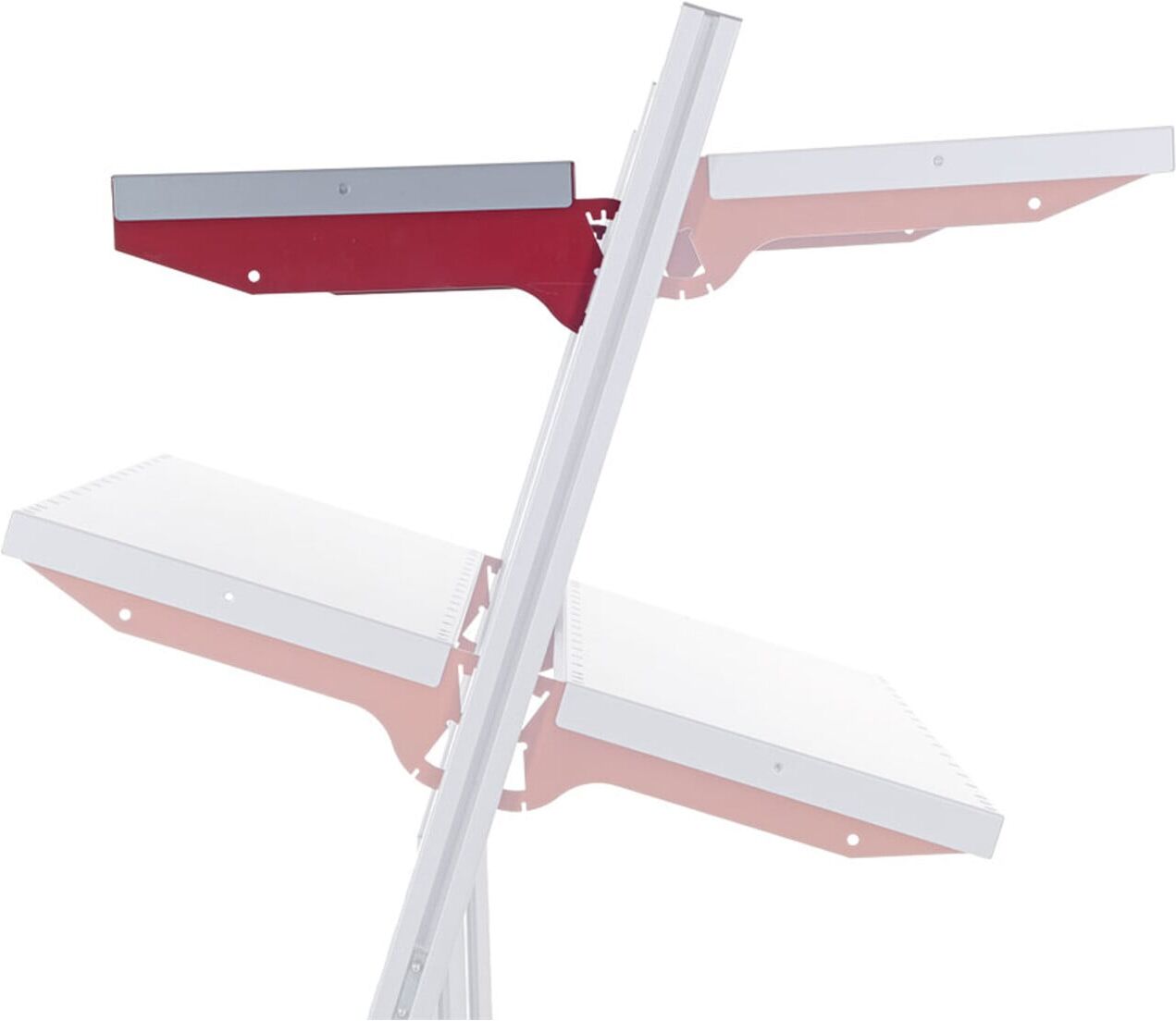 Rocholz Ablageboden komplett mit hohen Trägerarmen Typ B SYSTEM FLEX BxT 800x400 mm RAL9006/3003 (73307530)