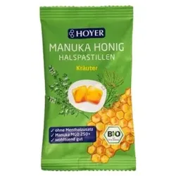 Hoyer Manukahonig Halspastillen Kräuter bio