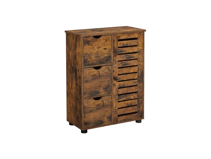 Hansiro Badezimmerschrank Aufbewahrungsschrank, Braun, 30x80x60 cm, Badezimmer, Badmöbel, Midischränke