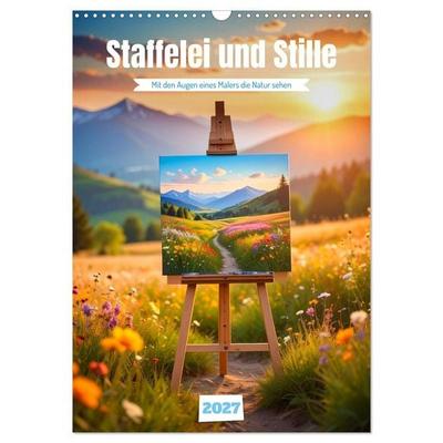 Staffelei und Stille (Wandkalender 2027 DIN A3 hoch), CALVENDO Monatskalender