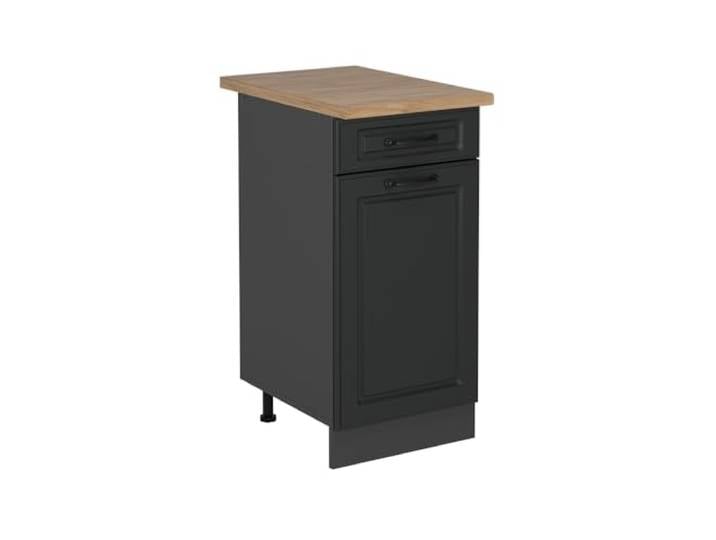 Vicco Küchenunterschrank R-Line, Anthrazit Landhaus, 40 cm MDF-Front · Arbeitsplatte Eiche · Höhenverst. Füße · Leichter Zugriff · Frei kombinierbar