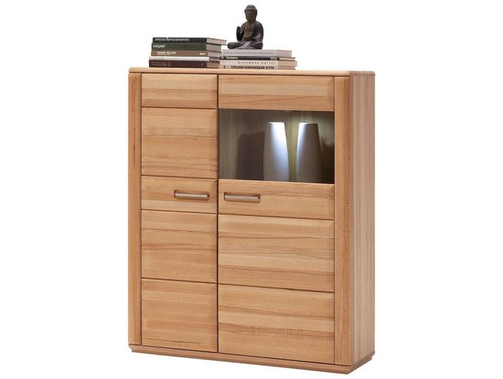 Livetastic Highboard La Paz, Buche, Holz, Glas, Kernbuche, teilmassiv,massiv,furniert, 6 Fächer, 107x131x38 cm, Made in EU, Beimöbel erhältlich, Holzmöbel, Kleinmöbel Holz, Holzkommoden, Highboards Holz
