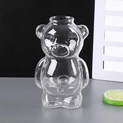 Youfap Market Creative Milk Coffee Water Cups, Cartoon Bear Shaped Coffee Mug Cute Bear Mug Glass Cup With Straw Transparent bear Mug