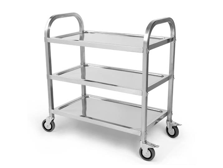 Chariot de cuisine chariot de service avec 3 étagères 95x50x95 cm chariot de service, mouvement silencieux pour le rangement clinique cuisine hôtel