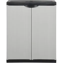 vidaXL Garten-Lagerschrank mit 1 Boden Grau und Schwarz 68x40x85 cm
