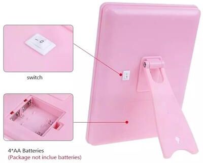 Uplift Picks 360 View LED 3 Way Haircut Mirror Trifold Self Grooming Mirror pink Led
