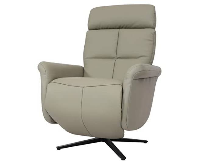 Mendler Relaxsessel HWC-L10 Voll-Leder - grau Design Fernsehsessel, TV-Sessel, Liegesessel, Liegefunktion, drehbar