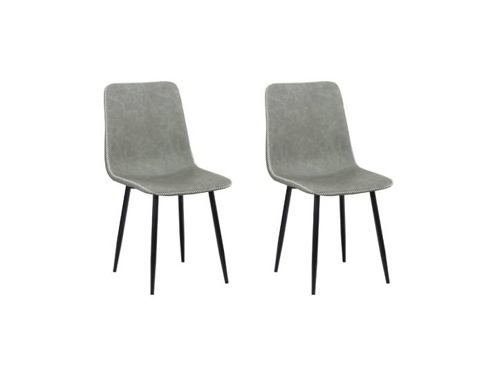 Esszimmerstuhl Leder SKY 2er Set grau