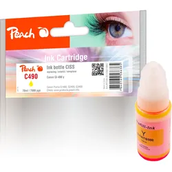 Peach Tintenbehälter gelb kompatibel zu Canon GI-490Y, 0666C001