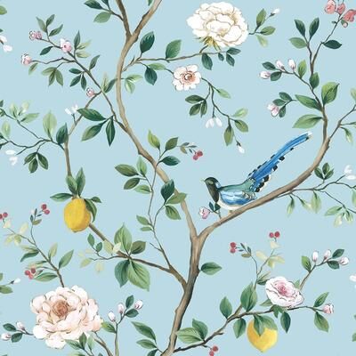 Daisy Tech Bennett Designs Blossom Chinoiserie Premium Matte Non-Woven Peel and Stick Wallpaper