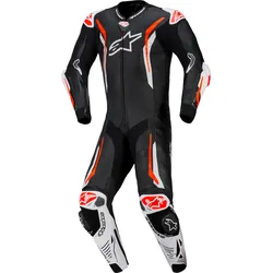 Alpinestars GP Tech V5, Lederkombi 1tlg. perforiert - Schwarz/Weiß/Neon-Rot - 48