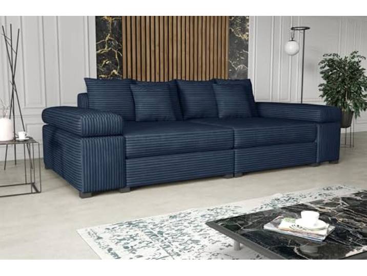 Fun Möbel Big Sofa Couchgarnitur Megasofa Riesensofa Arezzo in Stoff Tilia (Dunkelblau)
