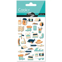 Maildor 10x Cooky, 1 Stickerbogen 7,5x12cm, Reisen/Weltreise - Mehrfarbig CY138C