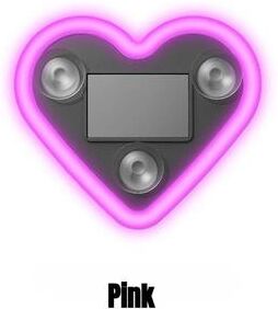 Inspired Finds Solar Powered Heart Neon Car Window Light For Romantic Interior Decor pink