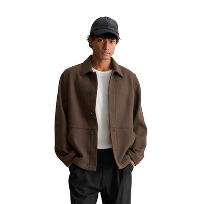 Outdoorjacke MARC O'POLO DENIM "aus Wolle-Mix mit Recycling-Anteil", Herren, Gr. L, braun (chocolate fudge), Obermaterial: 50% Wolle (Schafwolle), 47% Polyester, 3% Sonstige Fasern, unifarben, regular fit, normaler Saum, Jacken Outdoorjacke