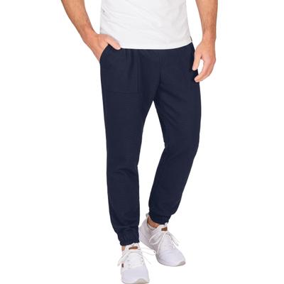 Jerseyhose TRIGEMA "TRIGEMA Jogginghose mit aufgesetzten Taschen", Damen, Gr. L, Normalgrößen, blau (navy), Sweatware, 55% Polyester, 45% Baumwolle, Hosen Jerseyhose