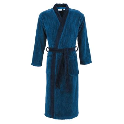 Herrenbademantel COMTESSA "velours" Gr. 48, night blau, sapphire, L:130cm, Velours, Hausmäntel, Kimono