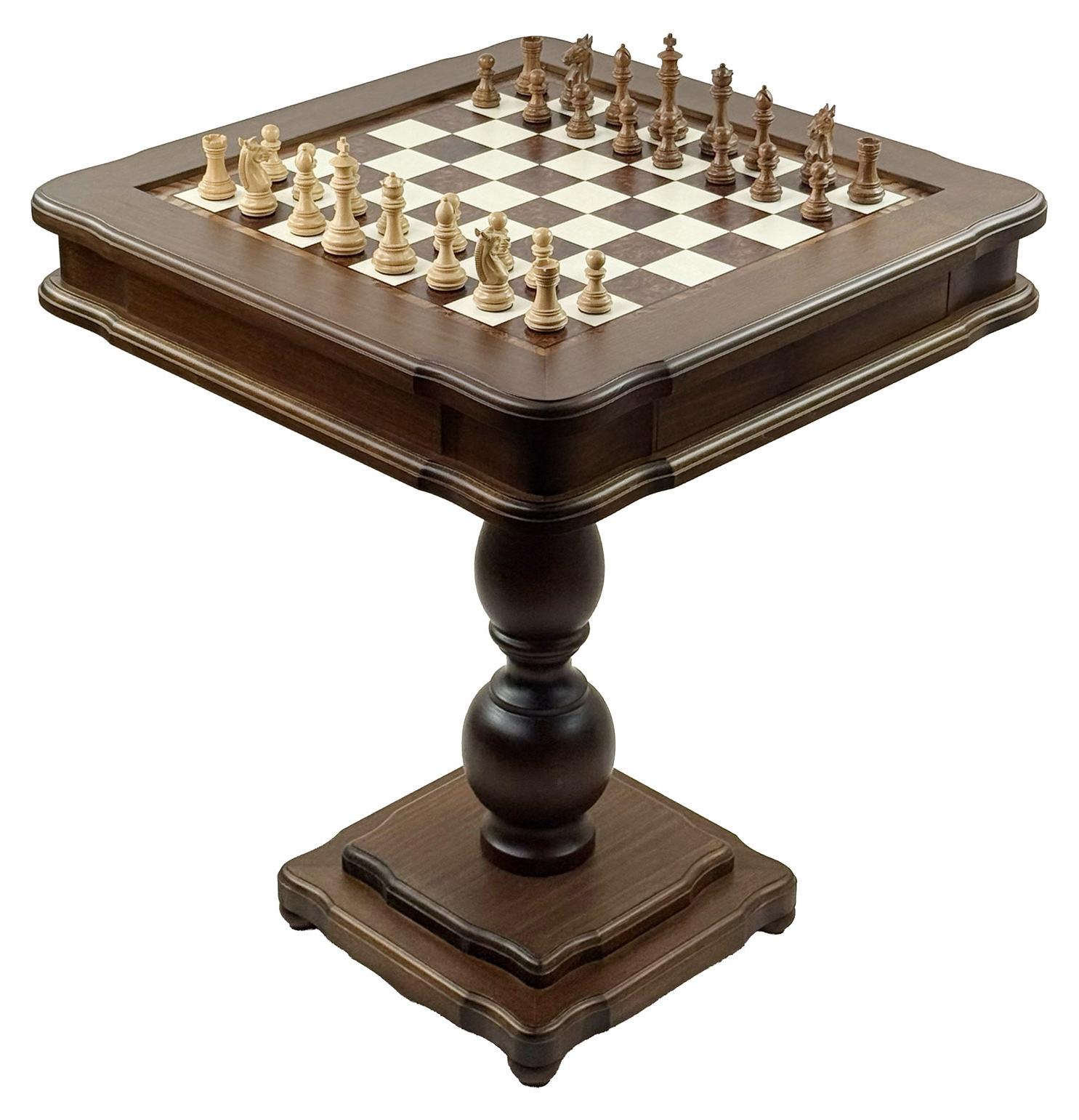 Exklusiver Italfama Spieltisch Set - Palisander Gewichtete Figuren & Backgammon 58x58 cm