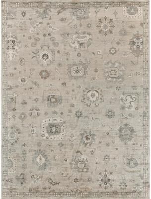 EXQUISITE RUGS Museum Hand-knotted Bamboo Silk Pewter Area Rug.