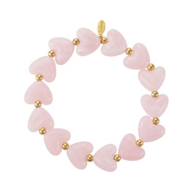 Perlenarmband ADELIA´S "LIVAYA", hellrosa, Armbänder, Damen, Edelstahl, Perlenarmband, Stylisch mit herzförmigen Perlen