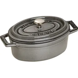 Mini Cocotte Topf 250 ml oval graphitfarbig