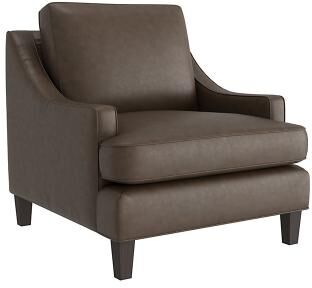 Cameron Leather Chair - Taupe Leather, Taupe Flannel - Ballard Designs