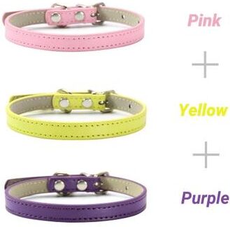 Uplift Essentials Soft PU Leather Cat And Puppy Collars Pack Of 3 set 4 xs