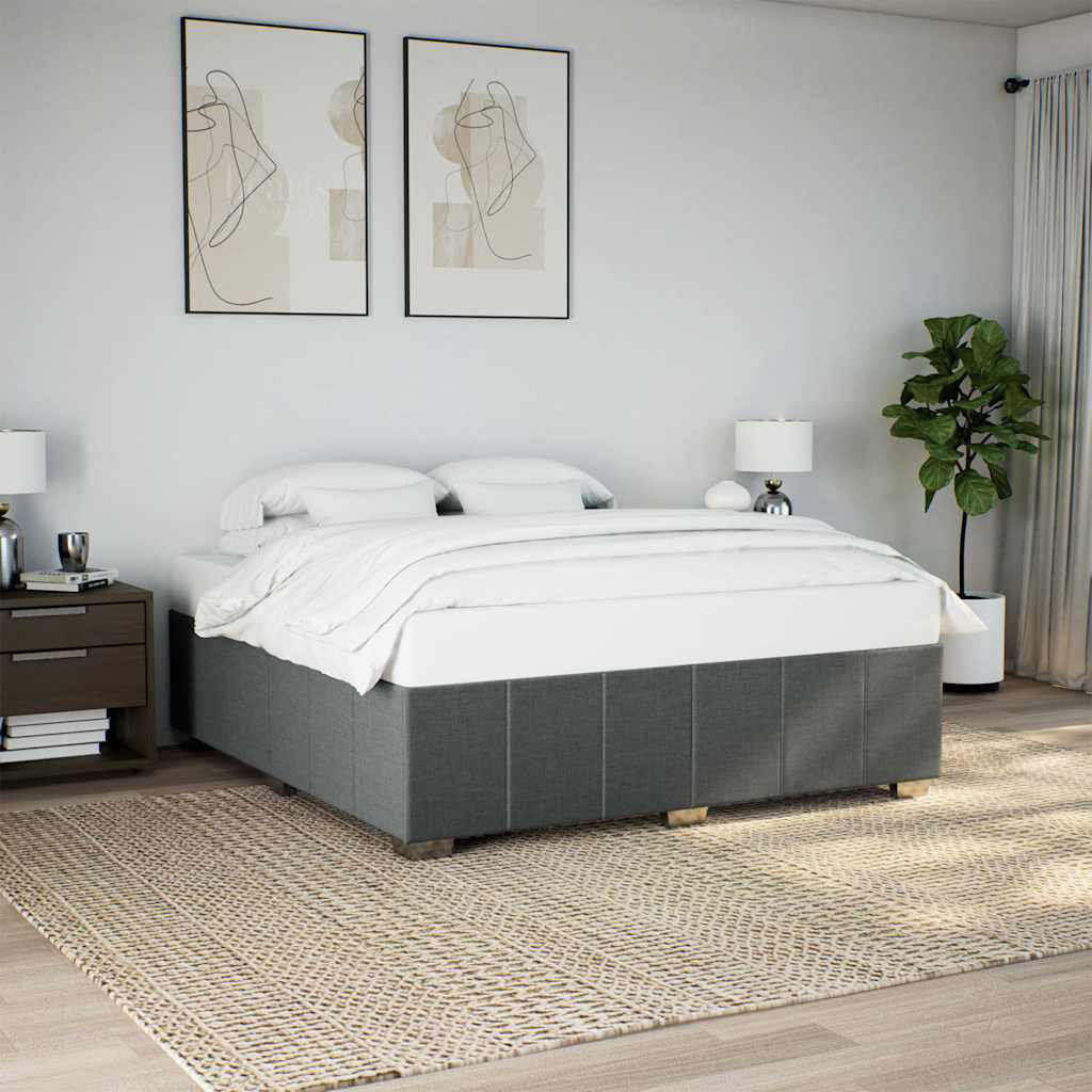 Latitude Run Baecher Upholstered Bed Dark Grey Super King