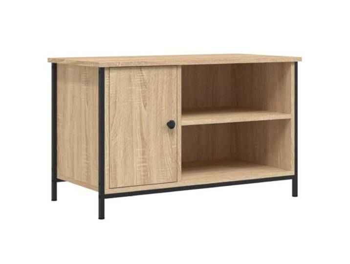 LMTYOENFG TV-Schrank Sonoma-Eiche 80x40x50 cm Lowboard mit Tür & Beinen Kompakter TV-Ständer im Industrie-Design mit Fach und Ablagen für Wohnzimmer & Schlafzimmer.
