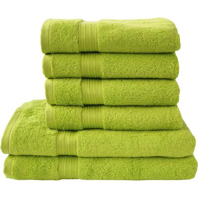Handtuch Set DYCKHOFF "Siena", grün (apfel), Obermaterial: 100% Baumwolle, Handtuch-Sets, in tollen Unifarben