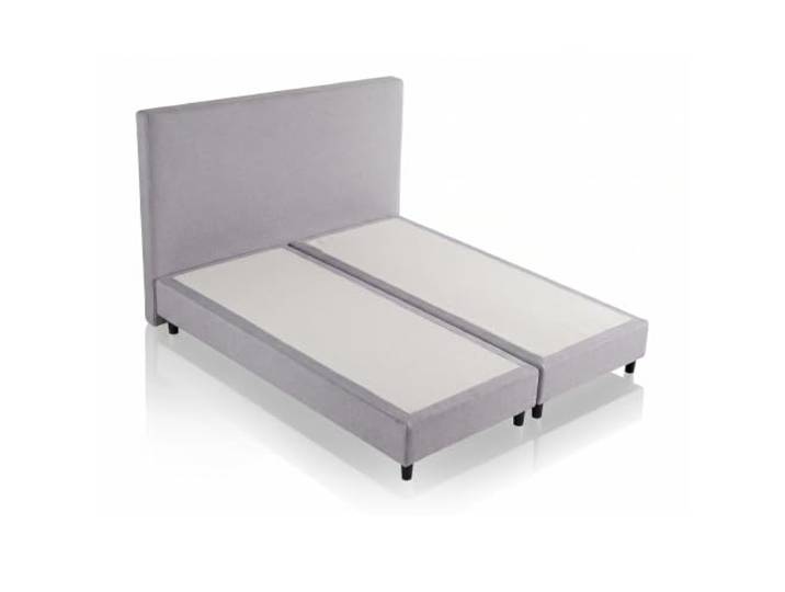 V6 Boxspringbett 160 x 200cm H3/H4 mit Bonellfederkern, ohne Matratze, Grau Abnehmbarer Bezug und zweiteiliger Unterbau für einfache Montage