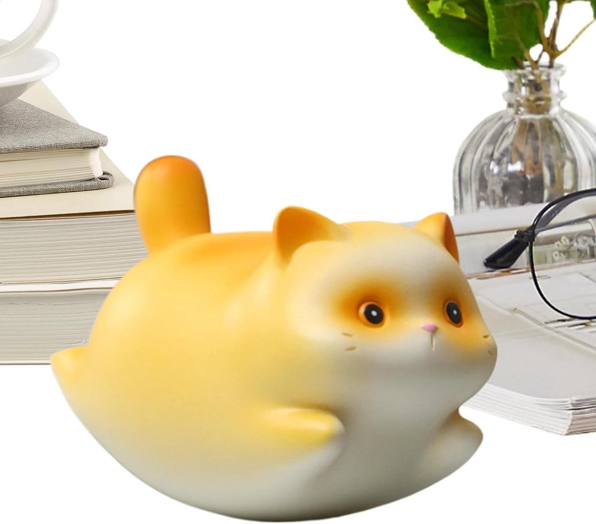 Mini Kattenbeeldjes Decoratieve Figuren met Schommelend Mechanisme voor op je Bureau, Hoogte: 7 cm