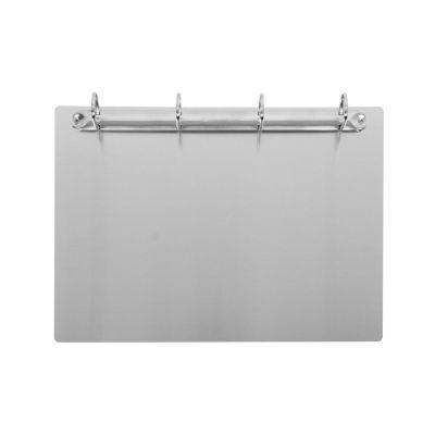 Djois Ringbuchbrett, A4, nur horizontal verwendbar, 4-Ring-Mechanik, bis 250 Blatt, magnetisch, Recycling-Aluminium, silbergrau