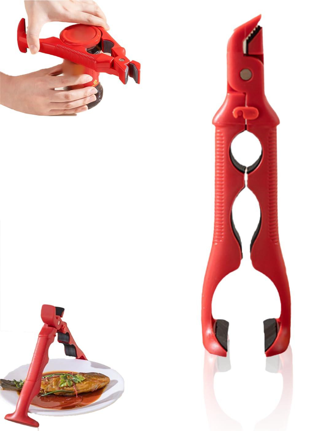 Dripio 3-in-1 warmtebestendige klem voor kookplaten, rood
