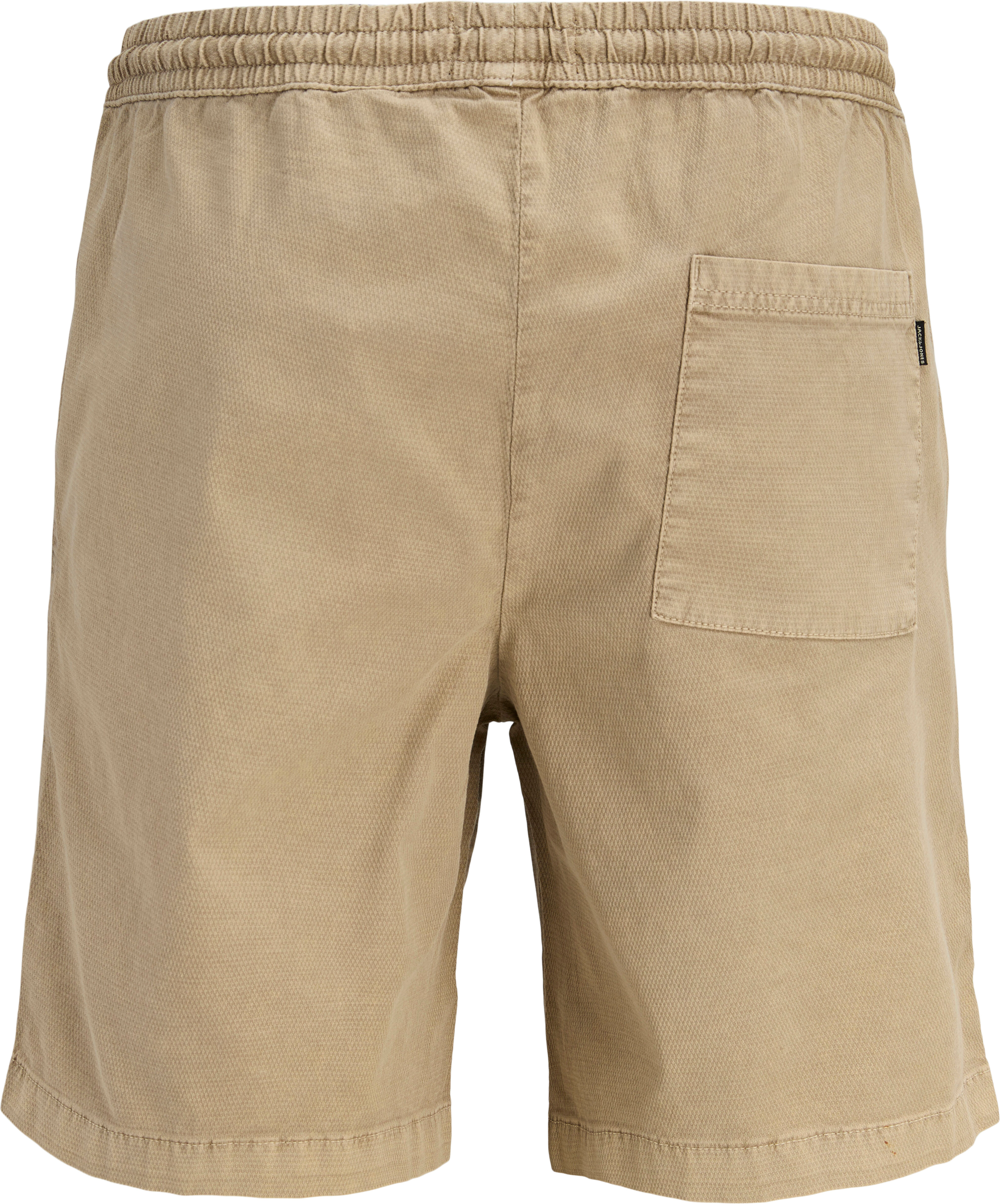 Shorts JACK & JONES "JPSTJAIDEN CARTER WASH DOB SHORTS REG SN", Herren, Gr. M, N-Gr, beige (crockery), Web, Obermaterial: 98% Baumwolle, 2% Elasthan, unifarben, relaxed fit knielang, Hosen Shorts
