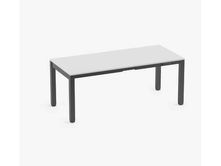 PRIMUS 4-Bein Schreibtisch Schwarz Lichtgrau 1800 x 800 x 25 mm