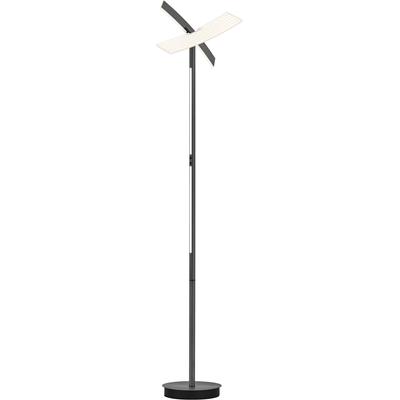 LED Stehlampe "TWICE", schwarz (anthrazit matt eloxiert), 2, H: 185cm, 1 Stk., HELL HÖLLISCH GUTES LICHT, Leuchten, Tastdimmer, CCT, LED Stehlampe