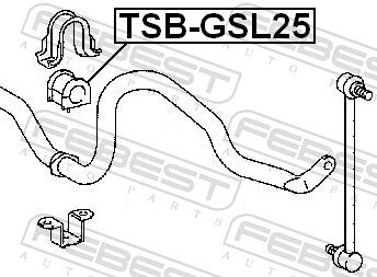 Febest Lagerung, Stabilisator Tsb-Gsl25 Vorderachse Für Toyota Changan