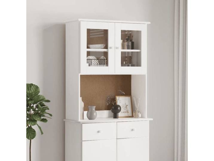 SALE 2025 Meuble bas bahut vaisselier - Dessus de commode ALTA blanc 77x30x92 cm - Bois massif de pin 15 48 Kg 2835