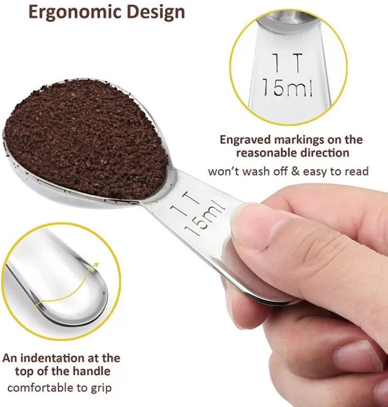 INF Cuillère à café en acier inoxydable, cuillère à soupe, cuillère à manche court S