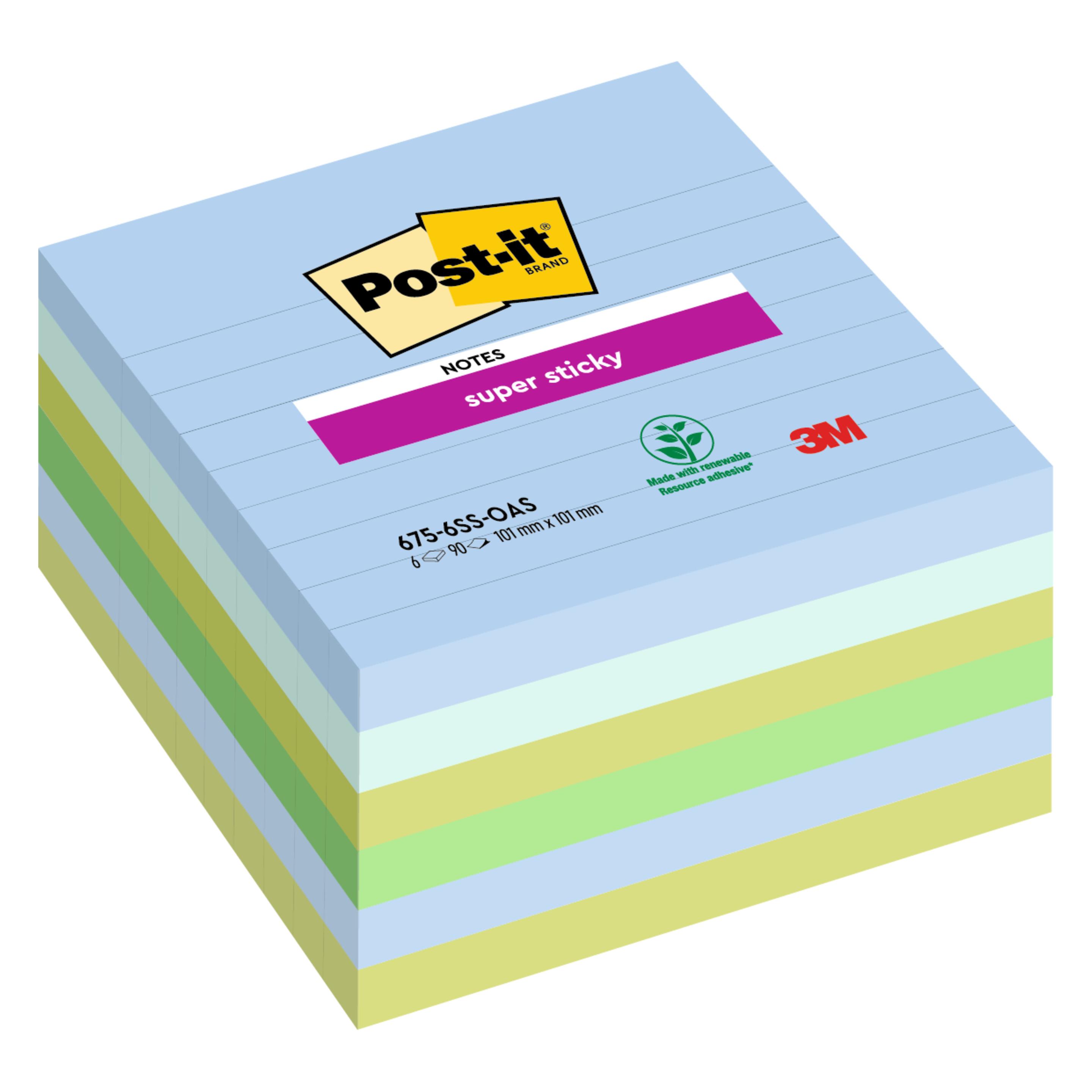 Post-it Super Sticky Oasis Grossformat (101 x 101 mm) (675-6SS-OAS)